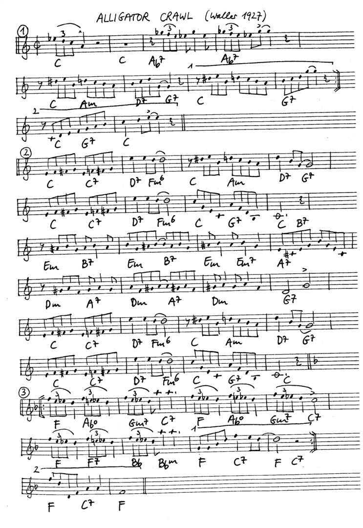 alligator crawl leadsheet – book us for your next 20s or gatsby event